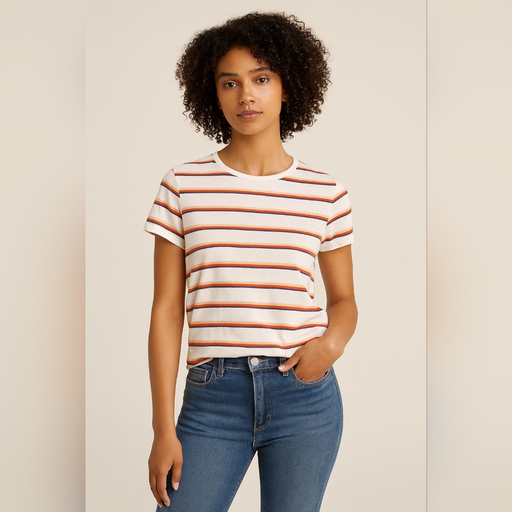 Aero Seriously Soft Striped T-Shirt – Size XS | Ultra Soft Stretch Tee | Casual